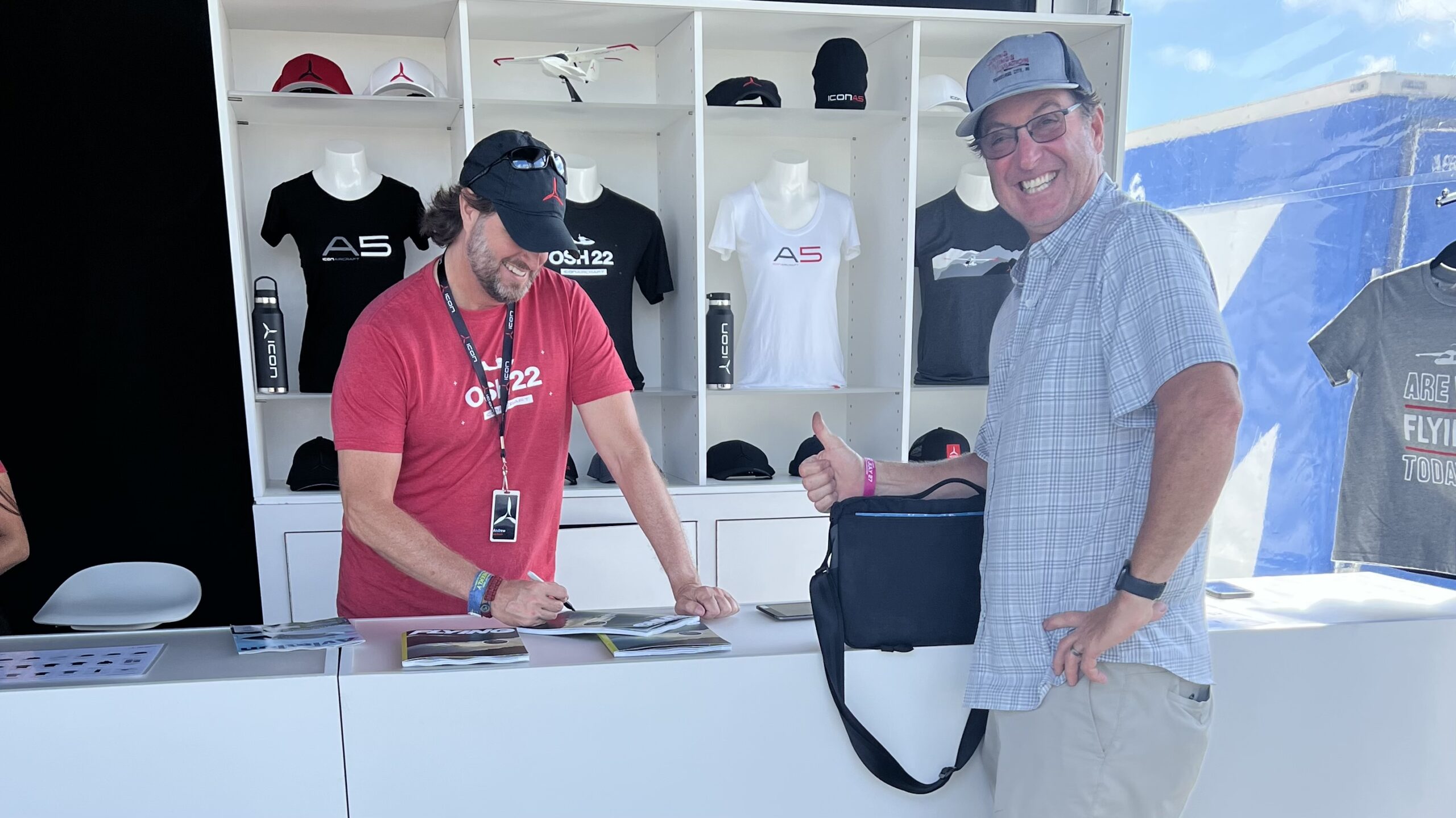 Signing the latest issue of Flying Magazine for ICON Partner Giving Wings Aviation!
